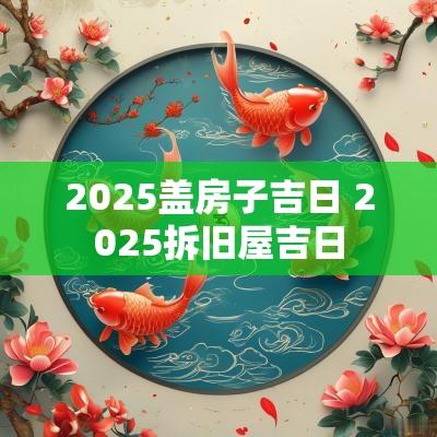 2025盖房子吉日 2025拆旧屋吉日