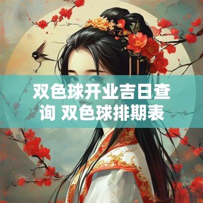 双色球开业吉日查询 双色球排期表