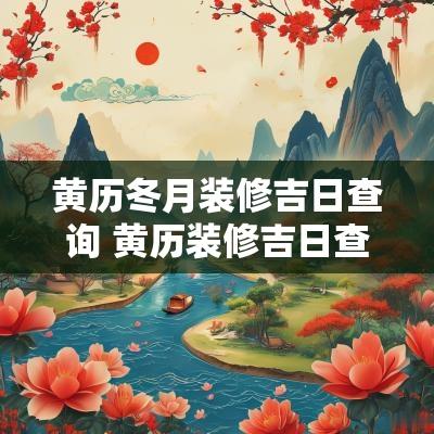黄历冬月装修吉日查询 黄历装修吉日查询最新一览表