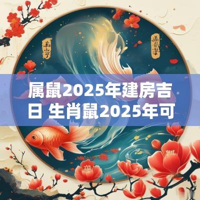 属鼠2025年建房吉日 生肖鼠2025年可以建房吗