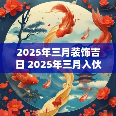 2025年三月装饰吉日 2025年三月入伙吉日