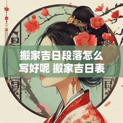 搬家吉日段落怎么写好呢 搬家吉日表