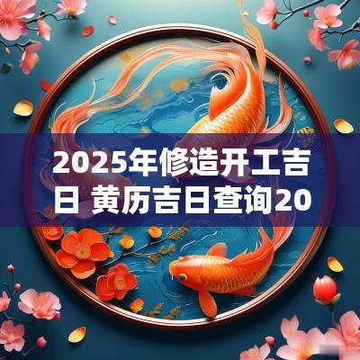 2025年修造开工吉日 黄历吉日查询2025年开工吉日