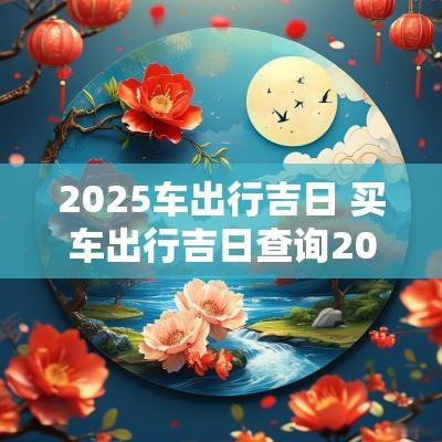 2025车出行吉日 买车出行吉日查询2025