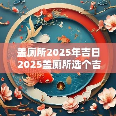 盖厕所2025年吉日 2025盖厕所选个吉日