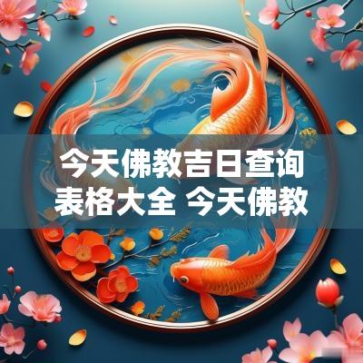 今天佛教吉日查询表格大全 今天佛教是什么日子