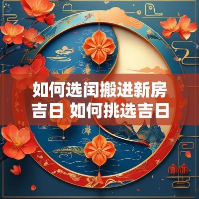 如何选闰搬进新房吉日 如何挑选吉日搬新家