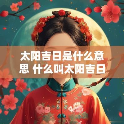 太阳吉日是什么意思 什么叫太阳吉日吉时