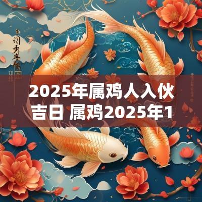 2025年属鸡人入伙吉日 属鸡2025年1月入伙最佳日子