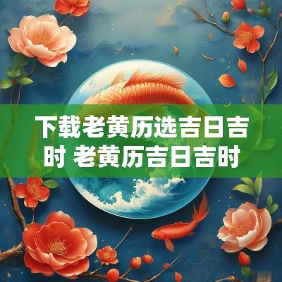下载老黄历选吉日吉时 老黄历吉日吉时一览表