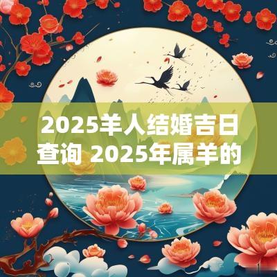2025羊人结婚吉日查询 2025年属羊的结婚吉日一览表
