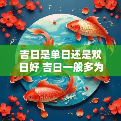 吉日是单日还是双日好 吉日一般多为单月双日