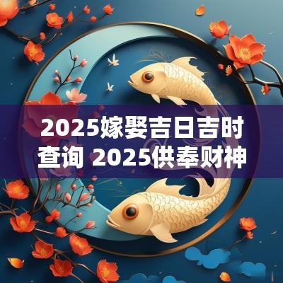 2025嫁娶吉日吉时查询 2025供奉财神吉日吉时