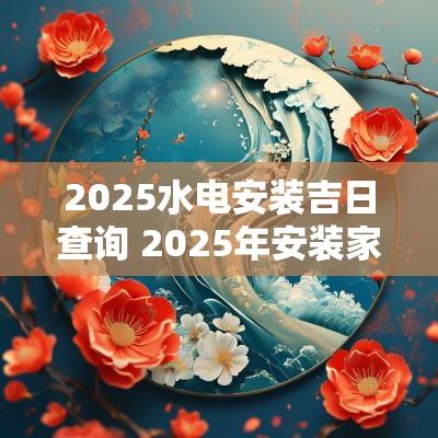 2025水电安装吉日查询 2025年安装家电吉日