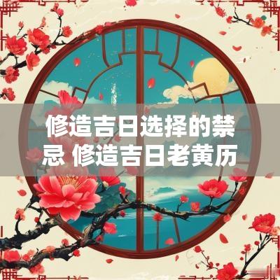 修造吉日选择的禁忌 修造吉日老黄历