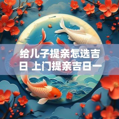 给儿子提亲怎选吉日 上门提亲吉日一览表
