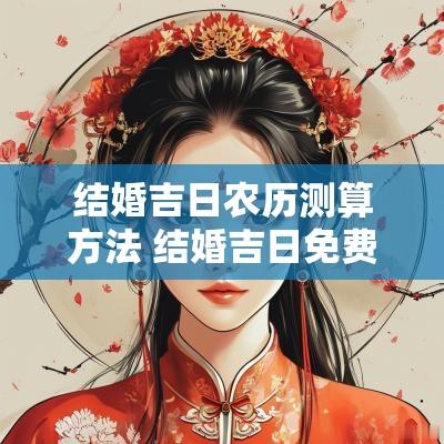 结婚吉日农历测算方法 结婚吉日免费预测