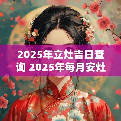 2025年立灶吉日查询 2025年每月安灶吉日
