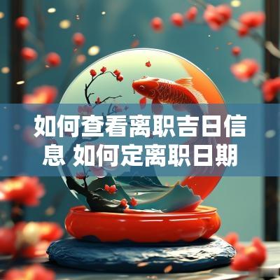 如何查看离职吉日信息 如何定离职日期