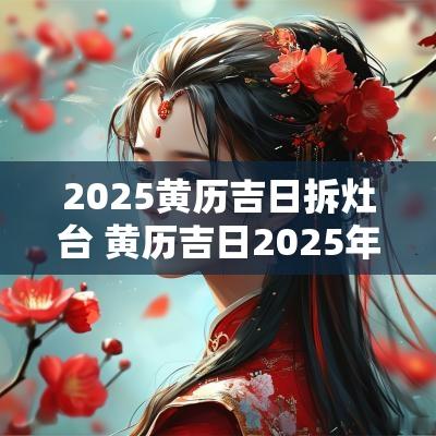 2025黄历吉日拆灶台 黄历吉日2025年砌灶台