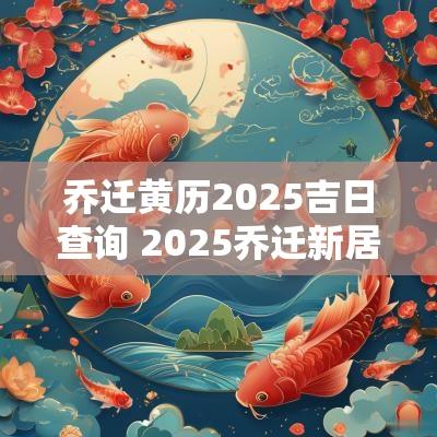 乔迁黄历2025吉日查询 2025乔迁新居吉日一览表