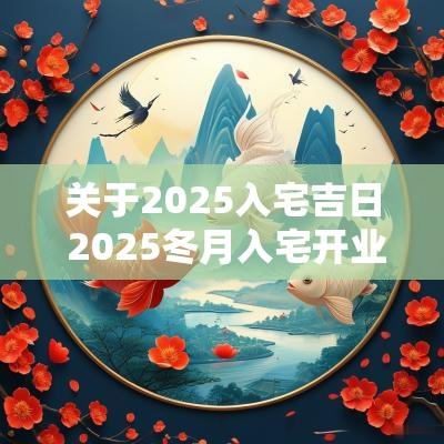 关于2025入宅吉日 2025冬月入宅开业吉日