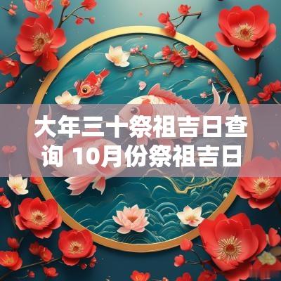 大年三十祭祖吉日查询 10月份祭祖吉日查询