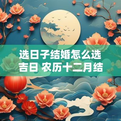 选日子结婚怎么选吉日 农历十二月结婚吉日哪一天日子好