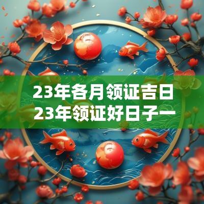 23年各月领证吉日 23年领证好日子一览表