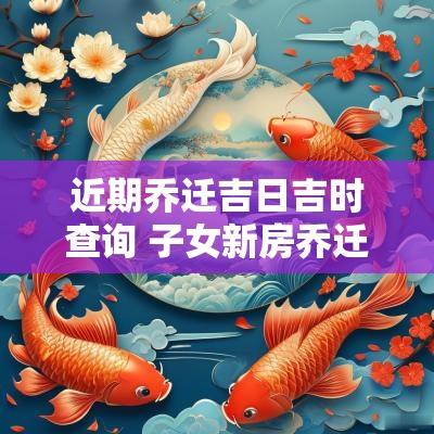 近期乔迁吉日吉时查询 子女新房乔迁吉日吉时