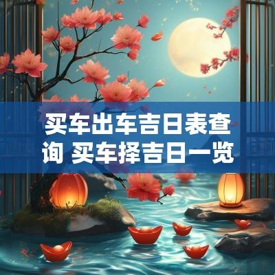 买车出车吉日表查询 买车择吉日一览表最全