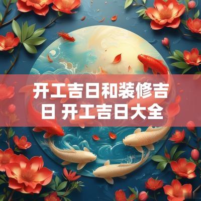 开工吉日和装修吉日 开工吉日大全
