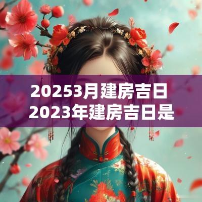 20253月建房吉日 2025年建房吉日是哪个月