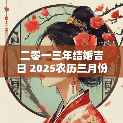 二零一三年结婚吉日 2025农历三月份结婚吉日