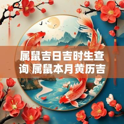 属鼠吉日吉时生查询 属鼠本月黄历吉日查询表