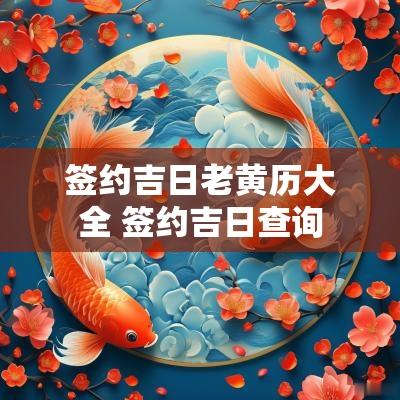 签约吉日老黄历大全 签约吉日查询
