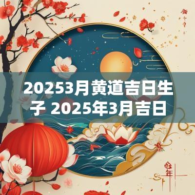 20253月黄道吉日生子 2025年3月吉日生子