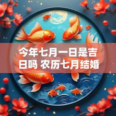 今年七月一日是吉日吗 农历七月结婚最佳吉日