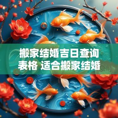 搬家结婚吉日查询表格 适合搬家结婚的黄道吉日日历表