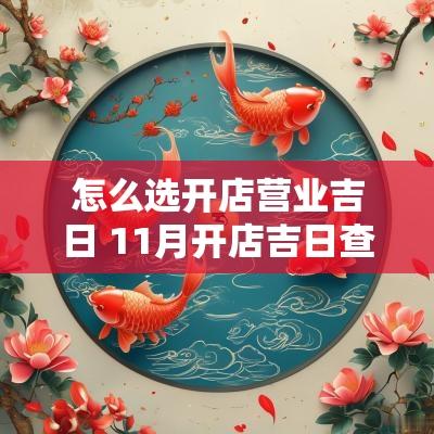 怎么选开店营业吉日 11月开店吉日查询