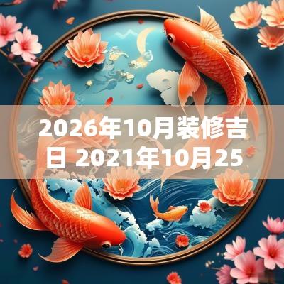 2026年10月装修吉日 2025年10月25日装修吉日