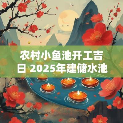 农村小鱼池开工吉日 2025年建储水池吉日
