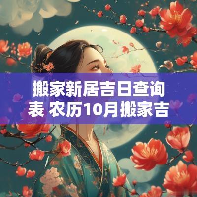 搬家新居吉日查询表 农历10月搬家吉日