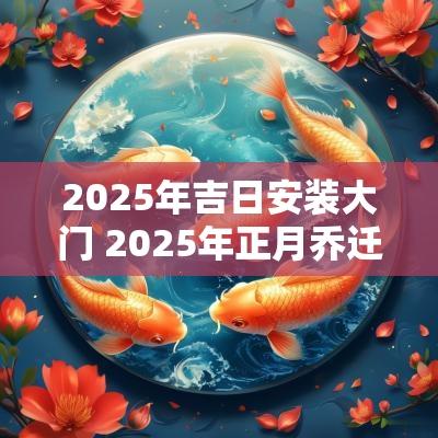 2025年吉日安装大门 2025年正月乔迁吉日