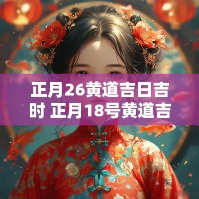 正月26黄道吉日吉时 正月18号黄道吉日