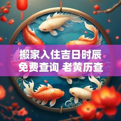 搬家入住吉日时辰免费查询 老黄历查搬家吉日时辰