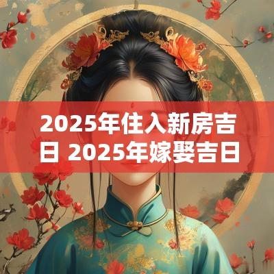 2025年住入新房吉日 2025年嫁娶吉日吉时