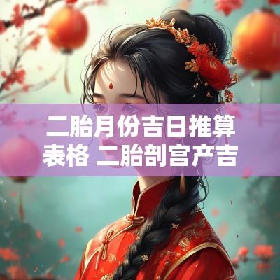 二胎月份吉日推算表格 二胎剖宫产吉日