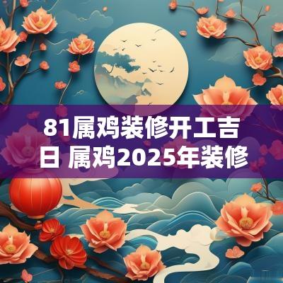 81属鸡装修开工吉日 属鸡2025年装修开工吉日