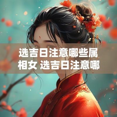 选吉日注意哪些属相女 选吉日注意哪些属相女人